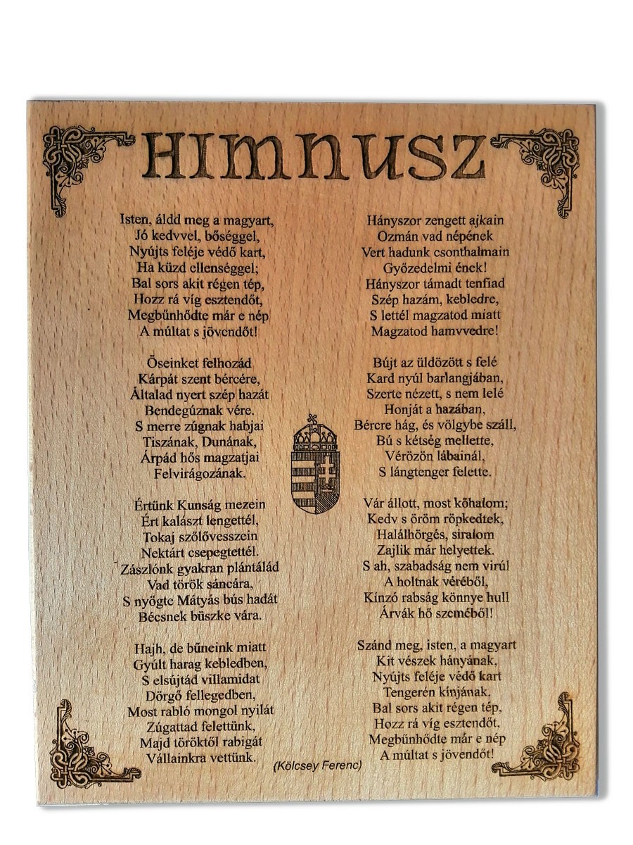 Himnusz - lézergravírozott falap